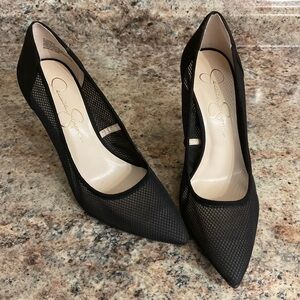 Jessica Simpson Black Mesh Heels Pump Size 8
